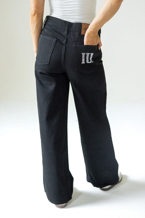 Indiana Alpha Bling Denim Wide Leg Jeans