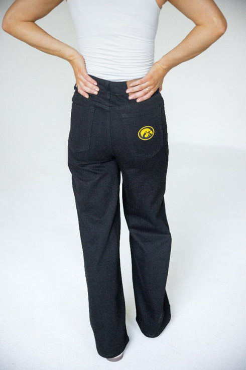 Iowa Alpha Bling Denim Wide Leg Jeans