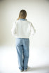 Iowa Angel Script Screenprint Denim Collar Crew