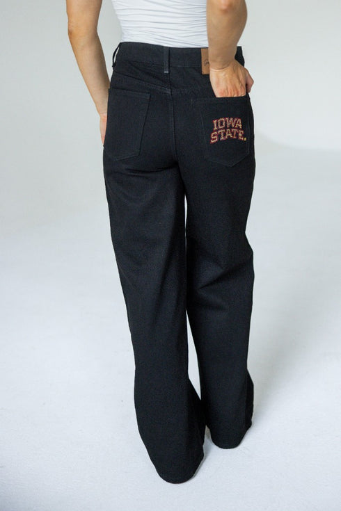 Iowa State Alpha Bling Denim Wide Leg Jeans