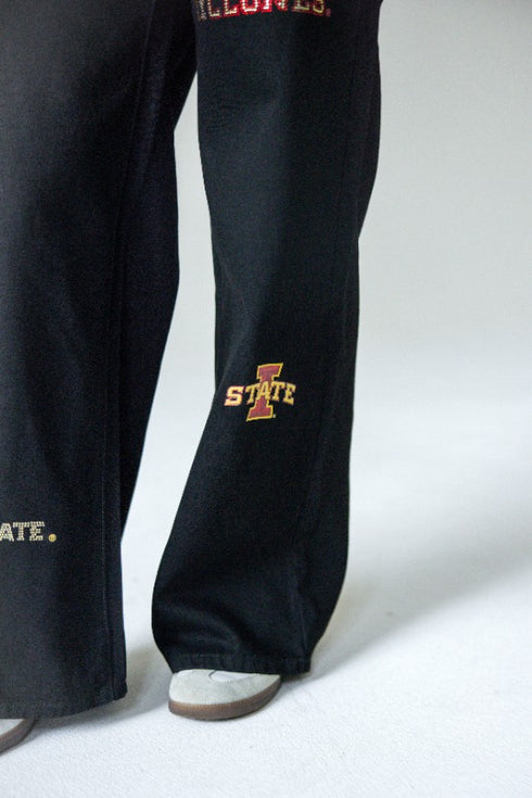 Iowa State Alpha Bling Denim Wide Leg Jeans