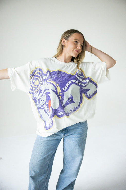 James Madison Lawson Logo Oversized Tee