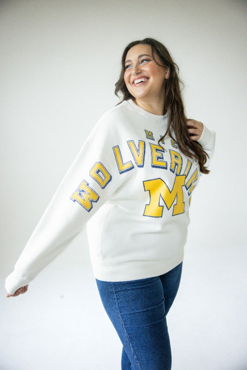 Michigan Bryant Bend Lantern Sleeve Crew