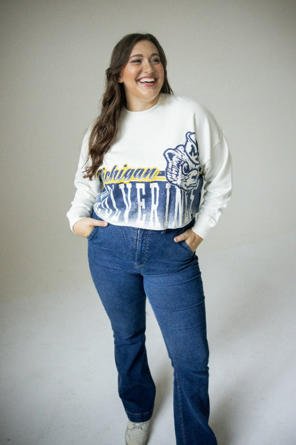 Michigan Conway Crop Cropped Longsleeve