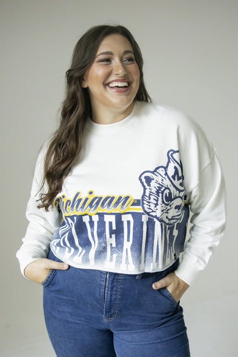 Michigan Conway Crop Cropped Longsleeve