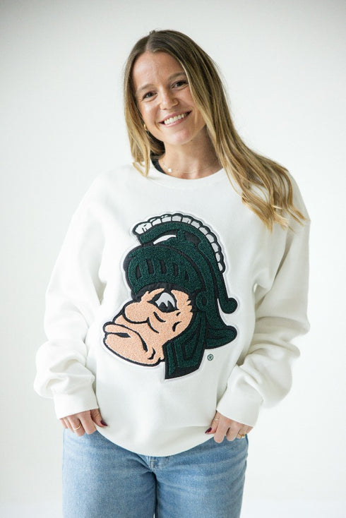 Michigan State Mascot Chenille Comfort Crewneck