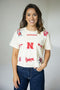 Nebraska All Over the Place Heavyweight Crop Tee