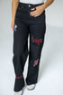 Nebraska Alpha Bling Denim Wide Leg Jeans