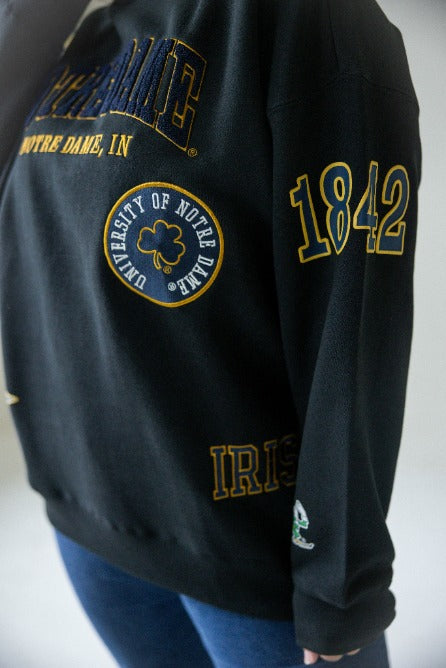Notre Dame All Over Scatter Oversized Funnel Neck