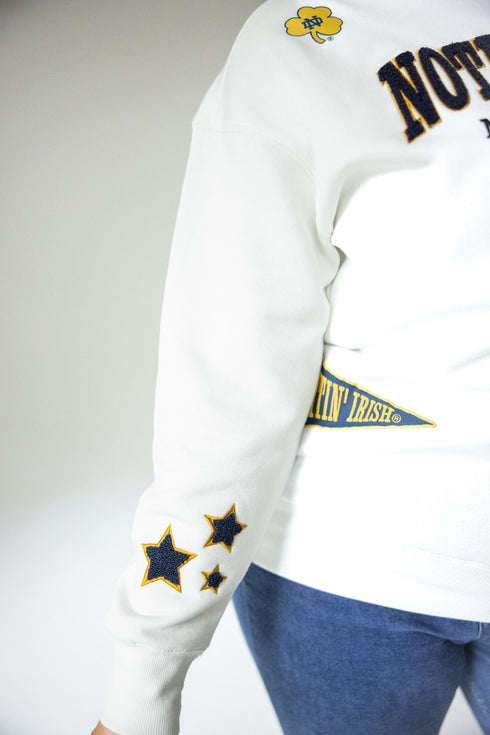 Notre Dame All Over Scatter Oversized Funnel Neck