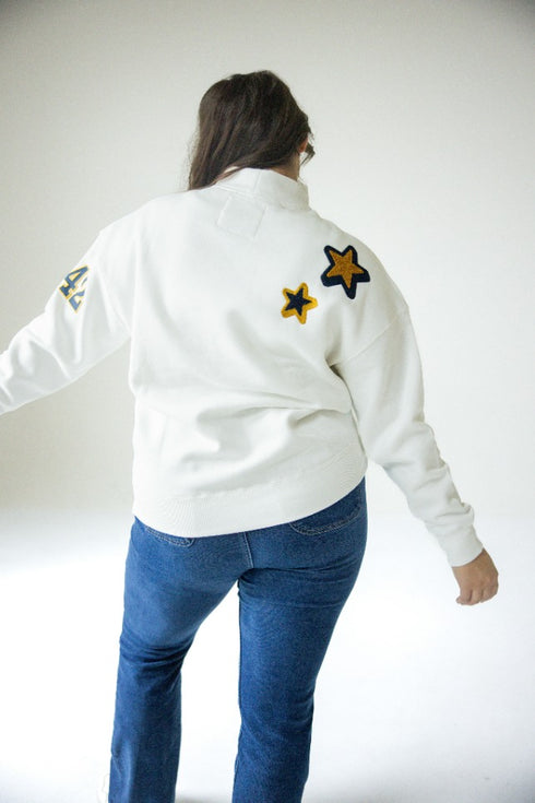 Notre Dame All Over Scatter Oversized Funnel Neck