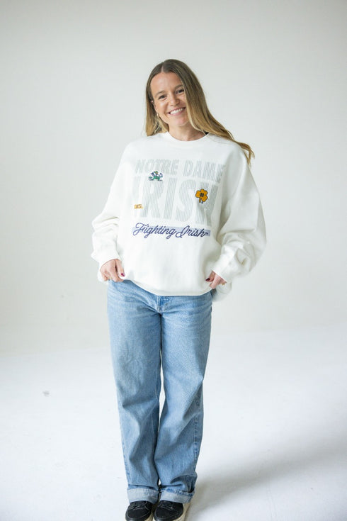 Notre Dame Vinton Vertical OS Fleece Crew