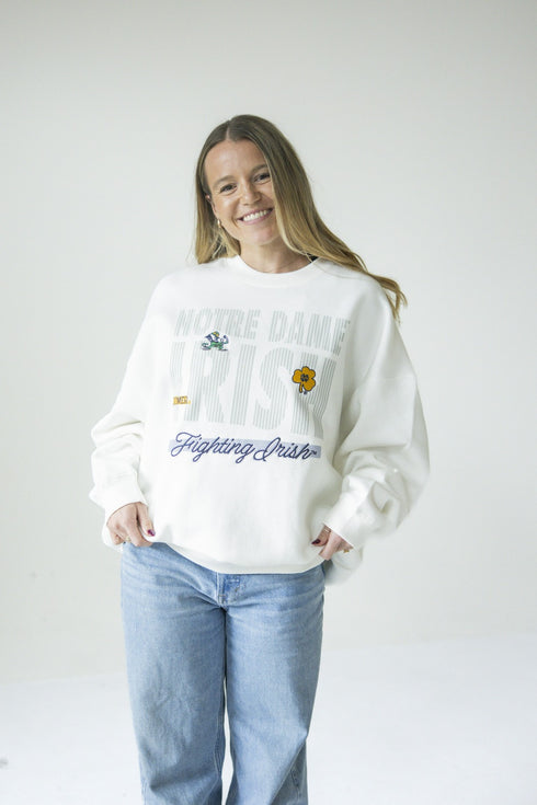 Notre Dame Vinton Vertical OS Fleece Crew