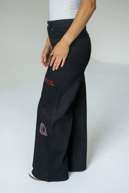 Ohio State Alpha Bling Denim Wide Leg Jeans