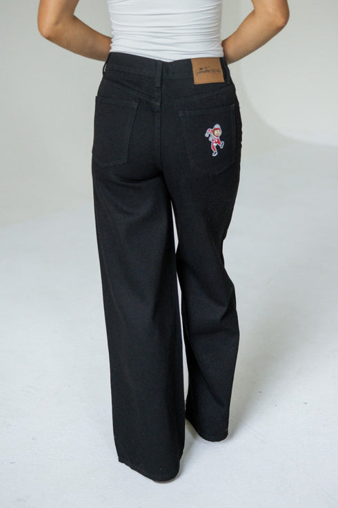 Ohio State Alpha Bling Denim Wide Leg Jeans