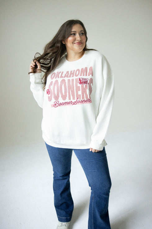 Oklahoma Vinton Vertical OS Fleece Crew