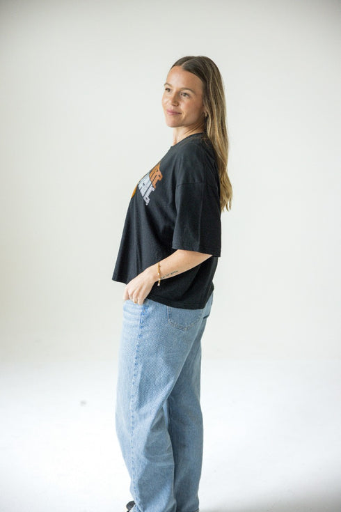 Oklahoma State Starlite Sequin Semi-Cropped Oversized Band Tee