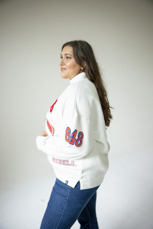 Ole Miss All Over Scatter Oversized Funnel Neck