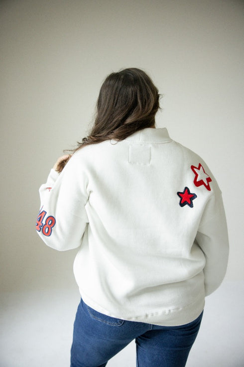 Ole Miss All Over Scatter Oversized Funnel Neck