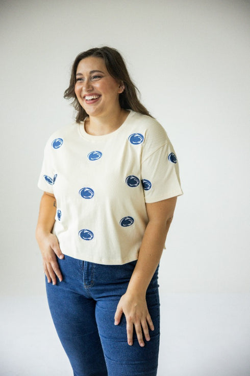 Penn State Ritter Multi Color Heavyweight Crop Tee