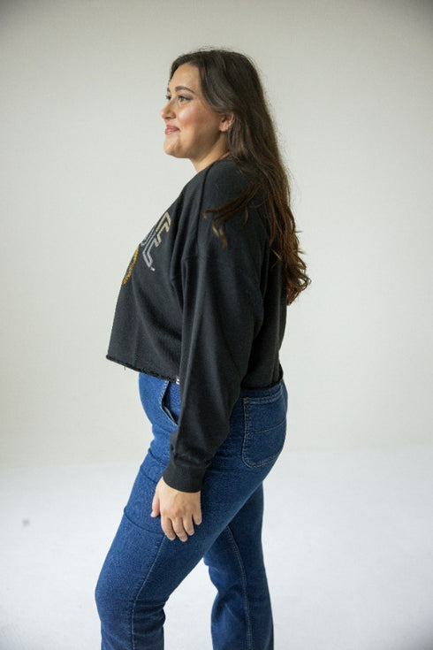 Purdue Starlite Sequin Cropped Longsleeve