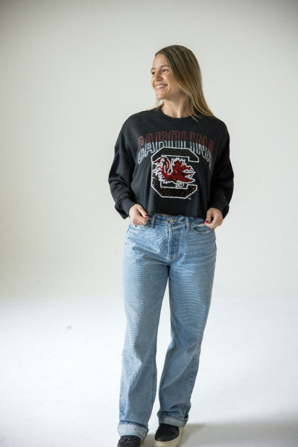 South Carolina Starlite Sequin Cropped Longsleeve
