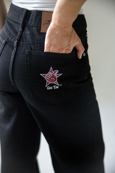 Texas A&M Alpha Bling Denim Wide Leg Jeans