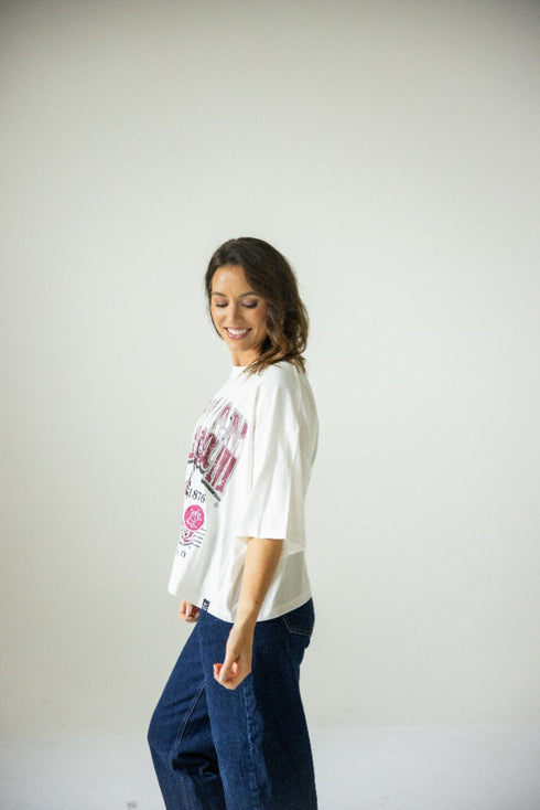 Texas A&M Maddux Multimedia Semi-Cropped Oversized Band Tee