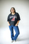 Texas A&M Starlite Sequin Semi-Cropped Oversized Band Tee