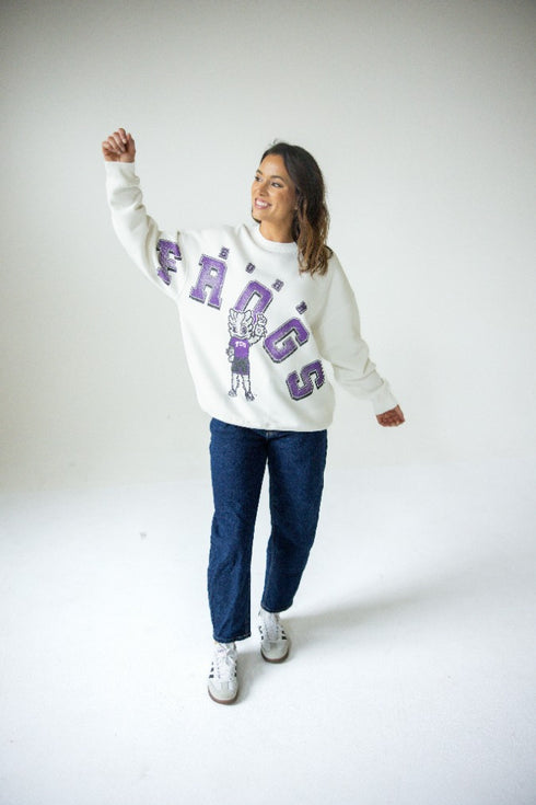TCU Bryant Bend Lantern Sleeve Crew