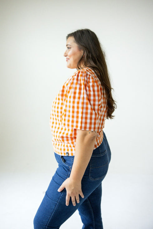 Texas Varsity Shine Tie Front Blouse