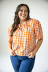 Texas Varsity Shine Tie Front Blouse