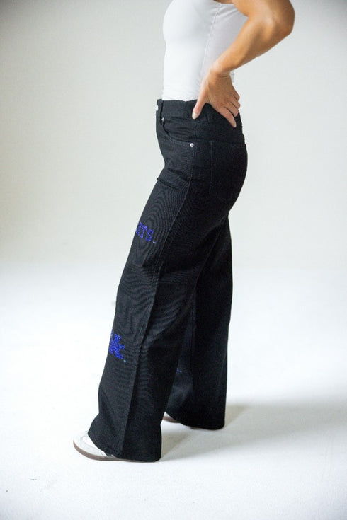 Kentucky Alpha Bling Denim Wide Leg Jeans