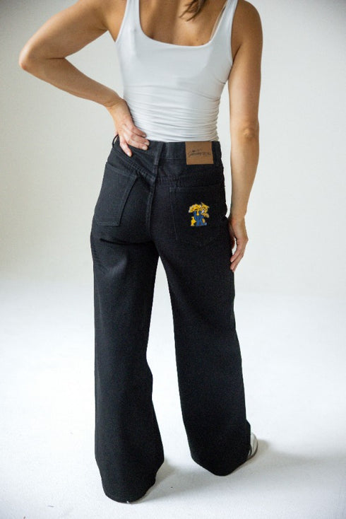 Kentucky Alpha Bling Denim Wide Leg Jeans
