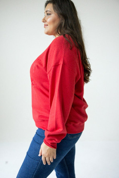 Wisconsin Perry Puff Lantern Sleeve Crew