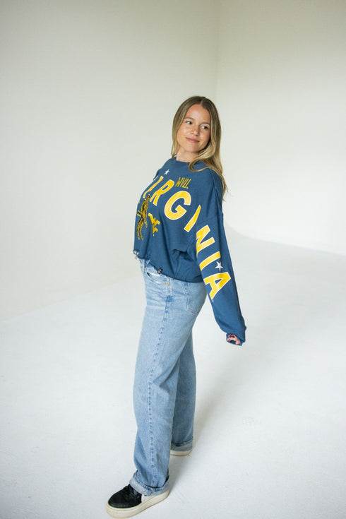 West Virginia Patched Up Cropped Longsleeve