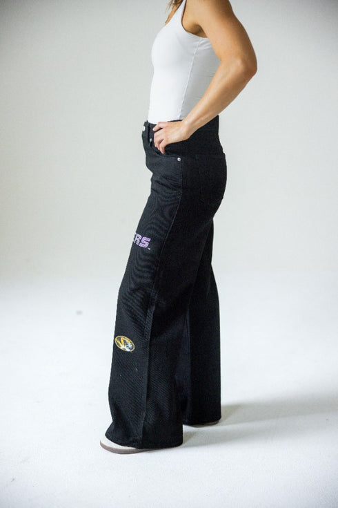 Missouri Alpha Bling Denim Wide Leg Jeans