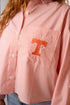 Tennessee Logo Patch Striped Cropped Button Up
