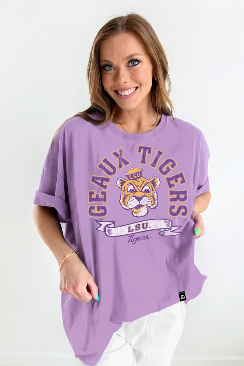 LSU Round About OS Band Tee