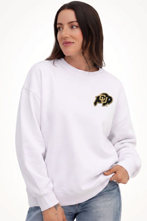 Colorado Suave Suede Lantern Sleeve Crew