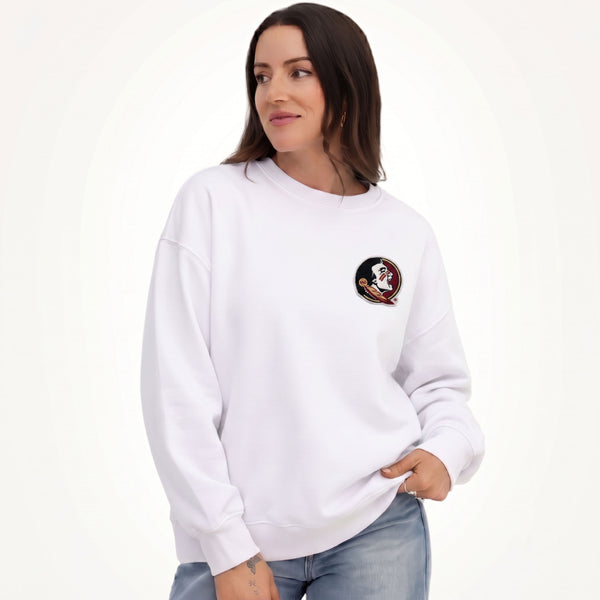 FSU Suave Suede Lantern Sleeve Crew