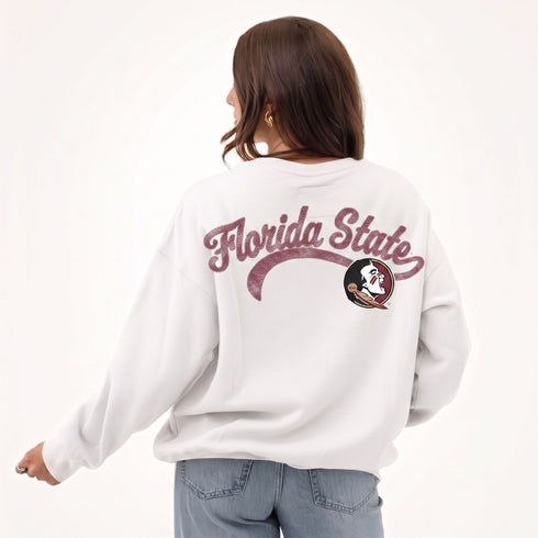FSU Suave Suede Lantern Sleeve Crew