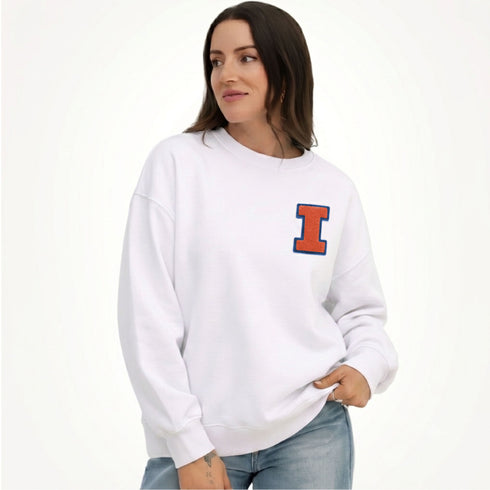 Illinois Suave Suede Lantern Sleeve Crew