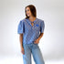 Kentucky Varsity Shine Tie Front Blouse