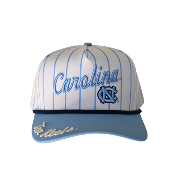 North Carolina Pinstripe Hat 5 Panel Canvas Baseball Hat