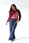 Texas A&M Wicks Woven Striped Detail Sweater