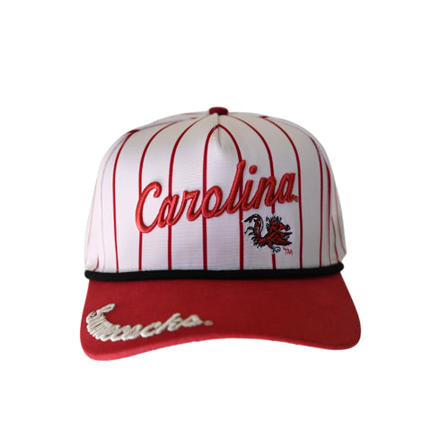 South Carolina Pinstripe Hat 5 Panel Canvas Baseball Hat