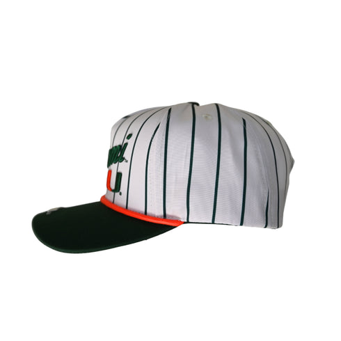 Miami Pinstripe Hat 5 Panel Canvas Baseball Hat