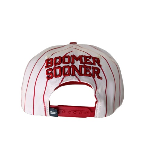 Oklahoma Pinstripe Hat 5 Panel Canvas Baseball Hat