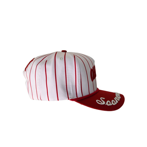 Oklahoma Pinstripe Hat 5 Panel Canvas Baseball Hat